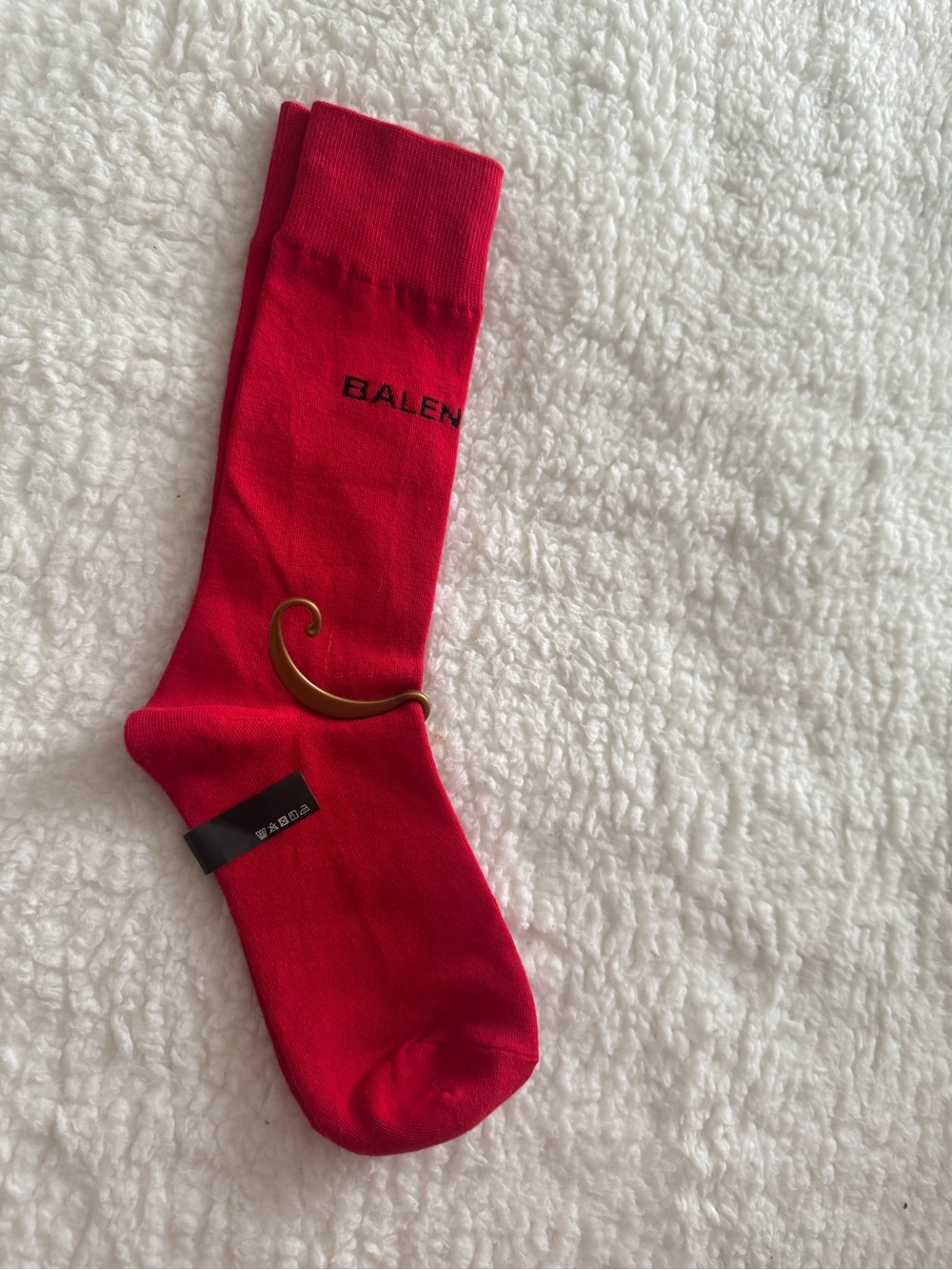 🛍️ Fashion Red Crew Sock with Subtle Black Logo